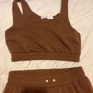 Large 2 piece set. Sports bra with sweatpants.